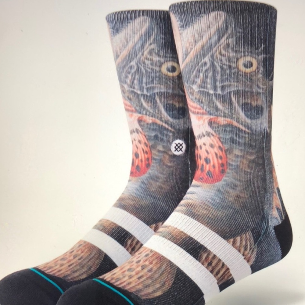 Stance Men's Graphic Crew Socks - Black, White, Gray, Red